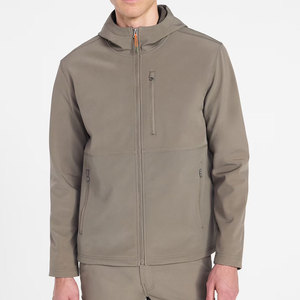 Chaqueta de Forro Polar con Capucha para Hombre, Cortavientos, Cierre de Cremallera, Color Sólido Informal, Poliéster, para Otoño, Corte Regular - Product Image 2