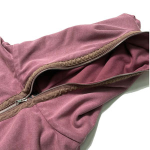 Sweat à capuche unisexe épais à fermeture éclair, couleur unie, en coton molletonné, décontracté, pour l'hiver, respirant, coupe oversize - Product Image 3