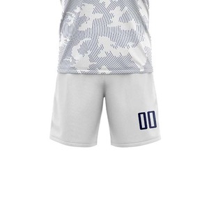 Conjunto de Camiseta y Pantalones Cortos de Fútbol Personalizados, Blancos, con Estampado Sublimado, Cuello Redondo, Manga Corta, Unisex, Transpirables, 100% Poliéster - Product Image 6
