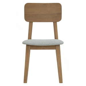 Silla de Comedor Industrial de Madera Maciza Tapizada, Silla de Escritorio Acolchada con Tela de Estilo Mid-Century, Silla Lateral con Estructura de Madera Resistente - Product Image 2