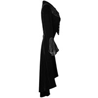 Veste Gothique Femme, Costume Médiéval Steampunk, Manteau de Soirée Brodé à Boutonnage Simple avec Manches en Dentelle, Coupe Slim
