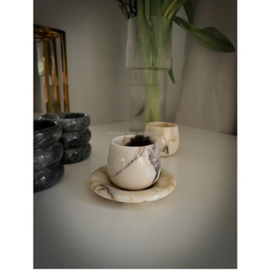 Taza de mármol turco Calacatta Viola más vendida, taza decorativa de piedra natural para mesa, para el hogar y la cocina, disponible para la venta - Product Image 6
