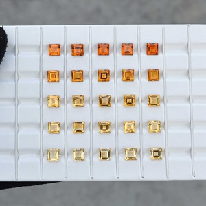 4mm amarillo citrino Natural grado AAA corte cuadrado facetado piedra suelta piedra preciosa pulida a granel para la fabricación de joyas - Product Image 2