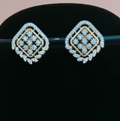 Best Quality Golden Finish Pendent Necklace <b>Set</b> With Earrings Beautiful AD Stones Look Necklace for Party Wear For Women - Product Image 2