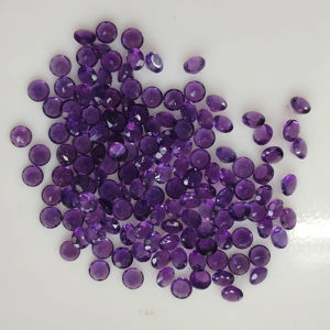 Piedras Preciosas Red Mountain Gems, Amatista Africana Natural, Corte Brillante Redondo de 4 mm, Color Púrpura, Piedras Sueltas de la Mejor Calidad para Joyería - Product Image 3