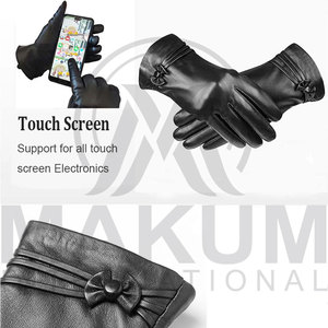 Gants d'extérieur en cuir du Pakistan pour femmes, gants thermiques élégants pour la conduite automobile - Product Image 4