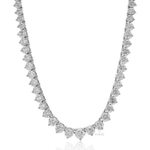 Lab Grown Diamond Round Cut Tennis <b>Necklace</b> White Gold <b>Statement</b> <b>Necklace</b> Luxury Bridal Wedding Anniversary Gift Jewelry - Product Image 6