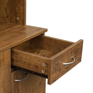 Armadio e Mobile da Cucina Alto 180 cm in Noce con 6 Ante, 1 Ripiano Aperto e 1 Cassetto per Camera da Letto - Product Image 6