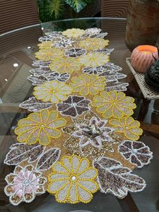 Embroidered Floral <b>Table</b> <b>Runner</b> Bohemian Style Multi Color Pattern Home Decor Durable Hand Washable - Product Image 6
