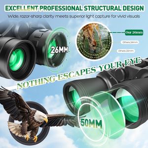 Binocolo Compatto 20x50 ad Alta Potenza per Adulti, Impermeabile con Visione Notturna per Birdwatching, Caccia e Calcio - Product Image 2