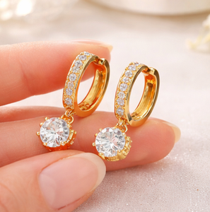 Pendientes de Diamantes Cultivados en Laboratorio, Chapados en Oro, de Lujo, Personalizables, de Alta Calidad, para Mujer, Regalo de Boda y Fiesta, Suministros al por Mayor, Plata 925 - Product Image 5
