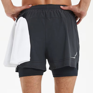 Shorts de sport d'été pour hommes, séchage rapide, loisirs en plein air, course à pied, fitness, shorts de basketball double couche avec doublure - Product Image 2