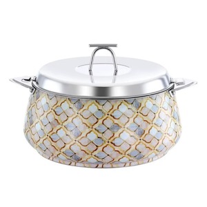 Attractive Design Stainless Steel Hot Pot Enamel Casserole With Stainless Steel Lid Oriental Pattern - Product Image 3