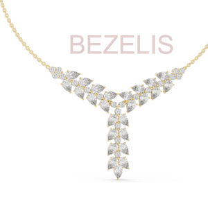 <b>Lab</b> Grown Diamond Necklace Statement <b>Botanical</b> Leaf Pendant VVS VS Clarity Sophisticated Luxury Jewelry - Product Image 3