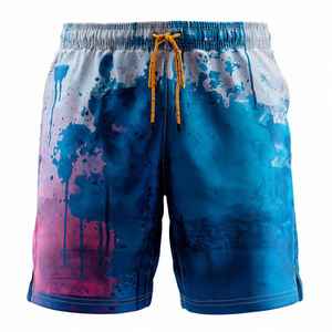 Shorts de plage pour hommes, imprimés par sublimation, légers, 100% polyester, anti-UV, séchage rapide, dernières tendances été. - Product Image 1