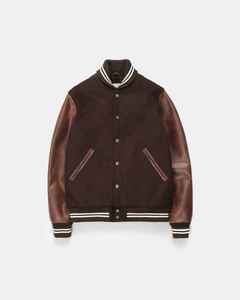 Blouson Bomber Unisexe Personnalisé en Cuir PU et Laine, Patchwork Brodé, Style Urbain Tendance - Product Image 1