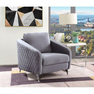 Sofia 36 \ "poltrona da salotto in velluto grigio moderno Chic - Product Image 1