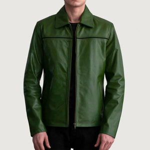 Chaqueta de Invierno para Hombre, Diseño Personalizado, Color Sólido, Transpirable, de Lona y Cuero Genuino, Moda, Oferta, Precio Razonable - Product Image 1