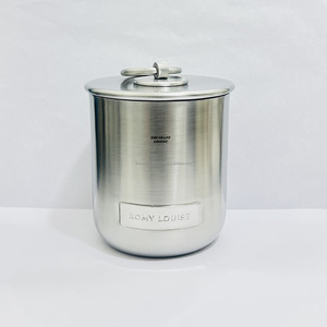 Stainless Steel Unique <b>Empty</b> Candle <b>Jars</b> 13.5 OZ Lid Brushed Finish & Custom Logo Handmade Luxury Metal Candle Holder With Lids - Product Image 2