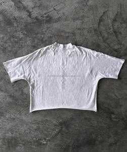 Wholesale Custom <b>Men's</b> Oversized Distressed Graphic T-<b>Shirts</b> Streetwear Cotton BOXY Cropped Tee with DTG Print - Product Image 3