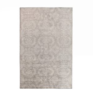 Tapis d'intérieur personnalisé en laine écologique, antidérapant, tufté à la main, ton sur ton taupe ivoire, motif floral, pour hôtel, villa, salon - Product Image 1