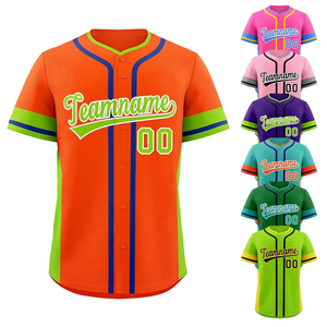 Breathable Sublimation Baseball Jersey for Men Casual Button <b>Down</b> Shirts Short Sleeve Active Team Sportswear Jersey - Product Image 3