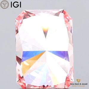 Diamant de laboratoire CVD, taille Radiant, avec certificat IGI, 1,50 carat, couleur rose vif fantaisie, clarté VS1, pour bijoux audacieux - Product Image 4