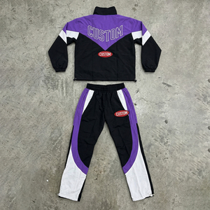 ชุดวอร์มไนลอนกันลมแบบมีโลโก้สั่งทำตามเทรนด์ปี 2026 ชุดออกกำลังกายแบบสองชิ้นน้ำหนักเบาสำหรับทุกเพศ พร้อมแถบข้าง - Product Image 4