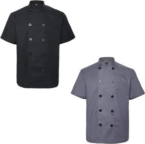 Camisas de uniforme de restaurante unisex de manga larga con botones y logotipo personalizado, camisa de camarero de poliéster y algodón tejido unisex. - Product Image 3