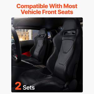 2 jeux de chaises réglables pour cockpit de course, confortables, Q235B, sièges de voiture de course, en cuir PVC souple, mousse haute résilience, grand angle. - Product Image 2