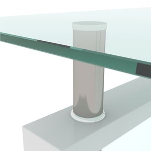 Tavolino da Caffè Moderno Rettangolare in Vetro 98 cm con Piano in Vetro Temperato Trasparente, Set Minimalista per Soggiorno Bianco - Product Image 4
