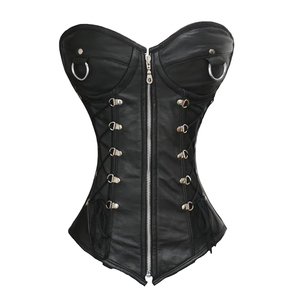 Women's Breathable <b>Leather</b> Corset Waist Cincher Bustier Top Shaping Body Corsets & Bustiers for Workout - Product Image 1