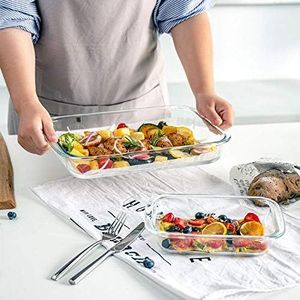 8-Piece Deep Glass Baking Dish Set with Plastic Lids Rectangle Glass <b>Bakeware</b> Set for Leftovers Pans for Lasagna - Product Image 5