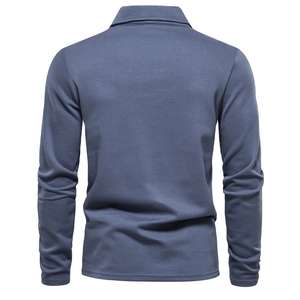 Polo à manches longues en pur coton pour homme 2026 – Collection Printemps-Été – Polo haut de gamme décontracté en coton uni pour homme 2026 - Product Image 2