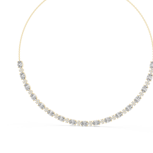 Collier en or jaune avec pendentif en diamant, chaîne à maillons ovales, bijoux minimalistes pour cadeau et usage quotidien - Product Image 4