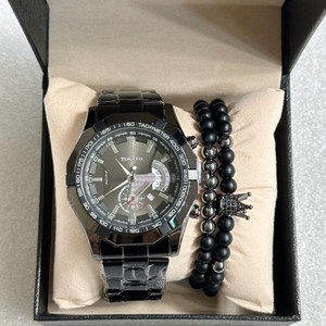 6243 Juego de 3 Relojes de Cuarzo Dorados de Lujo para Hombre, Reloj Deportivo de Moda, Juego de Relojes de Joyería para Hombre - Product Image 2
