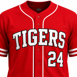 Tigers Baseball Uniform Set Red Jersey Pants Socks <b>Cap</b> Men's Moisture Wicking Polyester All Seasons Team Apparel - Product Image 3