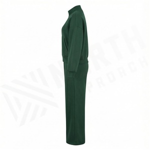 100% Cotton Women Midweight Fleece 2-Piece <b>Vintage</b> Hooded Sweatpants & Jacket Set Fall Winter Jogger <b>Tracksuit</b> - Product Image 3