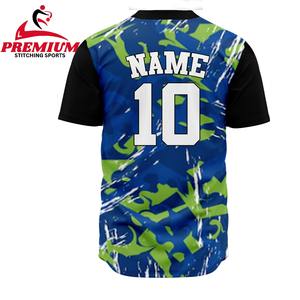 Maillot de baseball personnalisable de haute qualité 100% polyester, respirant, anti-UV, évacuant l'humidité, séchage rapide, col en V, nom d'équipe personnalisé - Product Image 4