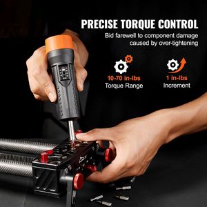 Set di chiavi dinamometriche da 1/4 di pollice con gamma di regolazione da 10-70 in-lbs e incrementi di 1 in-lb per applicazioni di avvitamento - Product Image 1