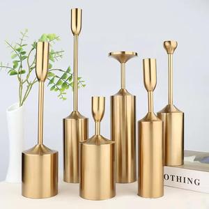 Gold <b>Candlestick</b> <b>Holders</b> Mantel Candle <b>Holder</b> Set Metal Taper Candle <b>Holder</b> for Wedding Tabletop Decor Luxury Home Decor - Product Image 3