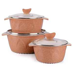 Ensemble de casseroles en granit antiadhésif avec couvercle en verre, compatible induction, en aluminium, pour soupes et ragoûts, batterie de cuisine - Product Image 1