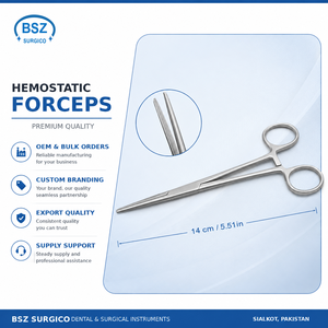Pinces hémostatiques professionnelles toutes tailles ensemble de pinces artérielles droites et incurvées en acier inoxydable pour la chirurgie générale - Product Image 1