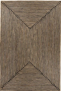 Alfombra de yute oscura con borde festoneado, alfombra boho tejida a mano para sala de estar, dormitorio, hoteles, habitaciones comerciales - Product Image 6