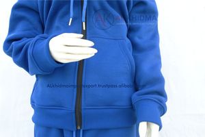 Sweat à capuche décontracté respirant en molleton athlétique bleu roi pour femme, vêtements de sport performants, logo personnalisé, fournisseur en gros de vêtements - Product Image 2