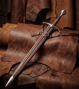 Espada de Caza Hecha a Mano de Acero al Carbono con Hoja Recta y Mango de Madera, Personalizable OEM, 35 Pulgadas de Longitud Total, Incluye Funda - Product Image 3