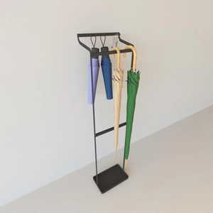 Modern Square <b>Black</b> Metal Umbrella Stand Perforated Hole Design Entryway Walking Stick Holder Tall Cane Storage Rack Bin - Product Image 3