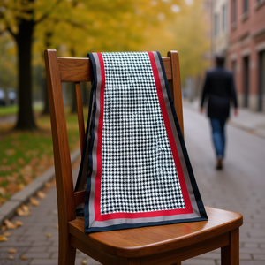 Thousand Bird Grid Cloud Brocade Long Scarf 90x180cm <b>Neckerchief</b> Fular - Product Image 2