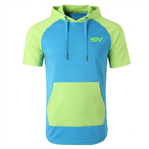 Sweat à capuche d'entraînement pour homme, couleur bleu néon magnifique, tissu extensible dans les 4 sens, anti-plis, coupe classique, service OEM - Product Image 1