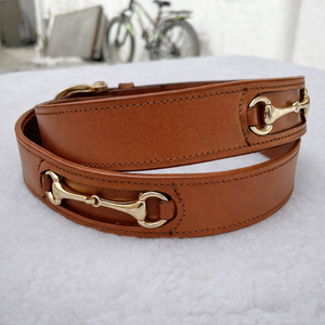Cinturón de Cuero Negro Estilo Ecuestre Personalizado |   Cinturón de Moda con Hebilla de Bridón para Damas y Amantes de los Caballos - Product Image 1
